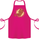 Cat & Pizza Anti Valentines Singles Day Cotton Apron 100% Organic Pink
