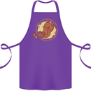 Cat & Pizza Anti Valentines Singles Day Cotton Apron 100% Organic Purple