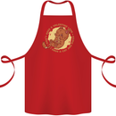 Cat & Pizza Anti Valentines Singles Day Cotton Apron 100% Organic Red