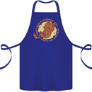 Cat & Pizza Anti Valentines Singles Day Cotton Apron 100% Organic Royal Blue