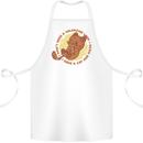 Cat & Pizza Anti Valentines Singles Day Cotton Apron 100% Organic White