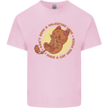 Cat & Pizza Anti Valentines Singles Day Kids T-Shirt Childrens Light Pink