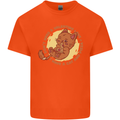 Cat & Pizza Anti Valentines Singles Day Kids T-Shirt Childrens Orange