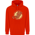 Cat & Pizza Anti Valentines Singles Day Mens 80% Cotton Hoodie Bright Red