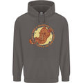 Cat & Pizza Anti Valentines Singles Day Mens 80% Cotton Hoodie Charcoal