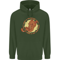 Cat & Pizza Anti Valentines Singles Day Mens 80% Cotton Hoodie Forest Green
