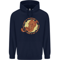 Cat & Pizza Anti Valentines Singles Day Mens 80% Cotton Hoodie Navy Blue