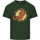 Cat & Pizza Anti Valentines Singles Day Mens Cotton T-Shirt Tee Top Forest Green
