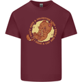 Cat & Pizza Anti Valentines Singles Day Mens Cotton T-Shirt Tee Top Maroon
