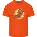Cat & Pizza Anti Valentines Singles Day Mens Cotton T-Shirt Tee Top Orange