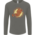 Cat & Pizza Anti Valentines Singles Day Mens Long Sleeve T-Shirt Charcoal