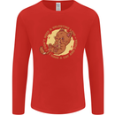 Cat & Pizza Anti Valentines Singles Day Mens Long Sleeve T-Shirt Red