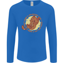 Cat & Pizza Anti Valentines Singles Day Mens Long Sleeve T-Shirt Royal Blue
