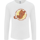 Cat & Pizza Anti Valentines Singles Day Mens Long Sleeve T-Shirt White
