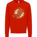 Cat & Pizza Anti Valentines Singles Day Mens Sweatshirt Jumper Bright Red