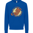 Cat & Pizza Anti Valentines Singles Day Mens Sweatshirt Jumper Royal Blue