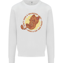 Cat & Pizza Anti Valentines Singles Day Mens Sweatshirt Jumper White