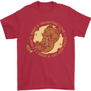 Cat & Pizza Anti Valentines Singles Day Mens T-Shirt 100% Cotton Red