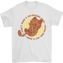 Cat & Pizza Anti Valentines Singles Day Mens T-Shirt 100% Cotton White