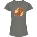 Cat & Pizza Anti Valentines Singles Day Womens Petite Cut T-Shirt Charcoal