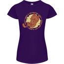 Cat & Pizza Anti Valentines Singles Day Womens Petite Cut T-Shirt Purple