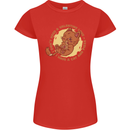 Cat & Pizza Anti Valentines Singles Day Womens Petite Cut T-Shirt Red