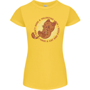 Cat & Pizza Anti Valentines Singles Day Womens Petite Cut T-Shirt Yellow