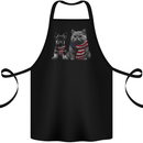 Cat and German Shepherd in USA Scarf Alsatian Dog Cotton Apron 100% Organic Black