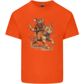 Cat and Mouse Winter Fun Kids T-Shirt Childrens Orange