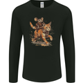 Cat and Mouse Winter Fun Mens Long Sleeve T-Shirt Black
