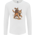 Cat and Mouse Winter Fun Mens Long Sleeve T-Shirt White