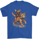 Cat and Mouse Winter Fun Mens T-Shirt 100% Cotton Royal Blue