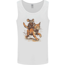 Cat and Mouse Winter Fun Mens Vest Tank Top White