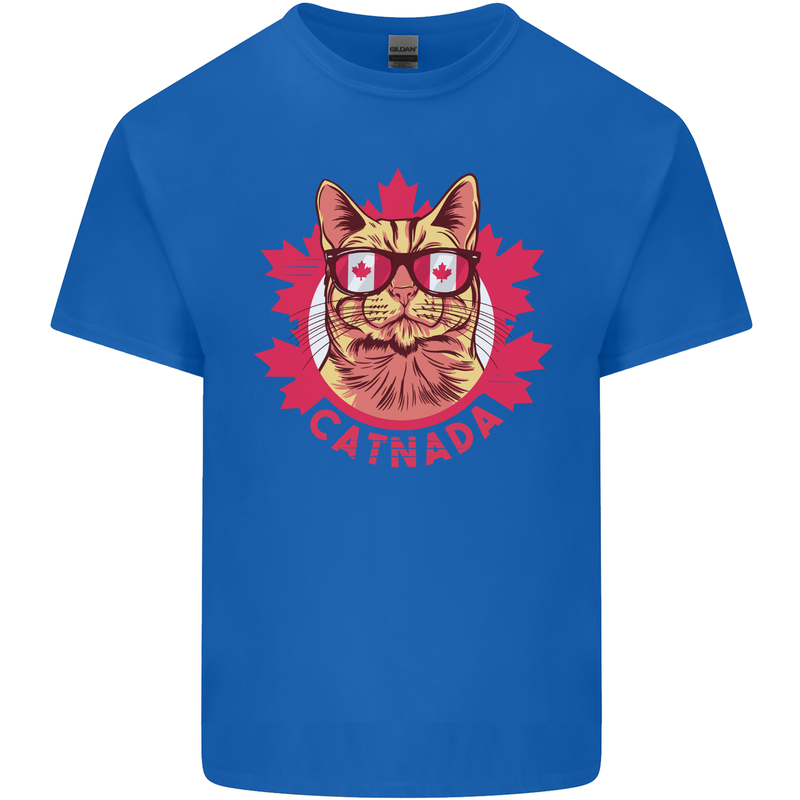 Catnada Canada Cat Flag Kids T-Shirt Childrens Royal Blue