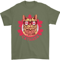 Catnada Canada Cat Flag Mens T-Shirt 100% Cotton Military Green