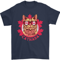 Catnada Canada Cat Flag Mens T-Shirt 100% Cotton Navy Blue