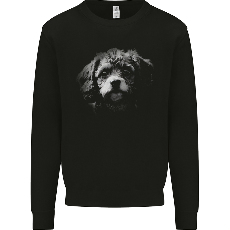 Cavapoo Dog Mens Sweatshirt Jumper Black