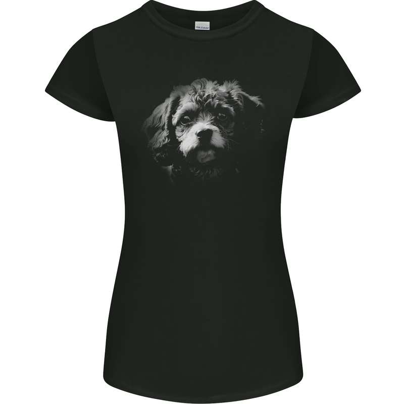 Cavapoo Dog Womens Petite Cut T-Shirt Black