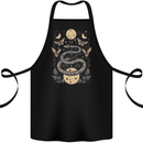 Celestial Snakes & Butterfies Pagan Earth Moon Cotton Apron 100% Organic Black