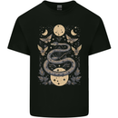 Celestial Snakes & Butterfies Pagan Earth Moon Mens Cotton T-Shirt Tee Top Black