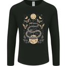 Celestial Snakes & Butterfies Pagan Earth Moon Mens Long Sleeve T-Shirt Black