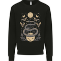 Celestial Snakes & Butterfies Pagan Earth Moon Mens Sweatshirt Jumper Black
