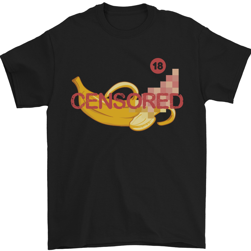 a black tshirt with a yellow banana and the word gensored on
