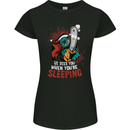 Chainsaw Santa Horror Christmas Zombie Xmas Womens Petite Cut T-Shirt Black