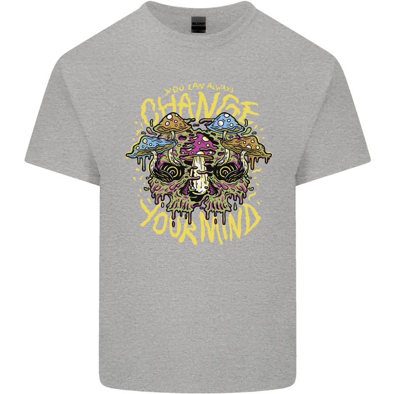 Change Your Mind Magic Mushrooms LSD Kids T-Shirt Childrens Sports Grey