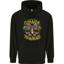 Change Your Mind Magic Mushrooms LSD Mens 80% Cotton Hoodie Black