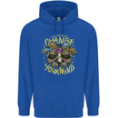 Change Your Mind Magic Mushrooms LSD Mens 80% Cotton Hoodie Royal Blue
