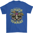 Change Your Mind Magic Mushrooms LSD Mens T-Shirt 100% Cotton Royal Blue