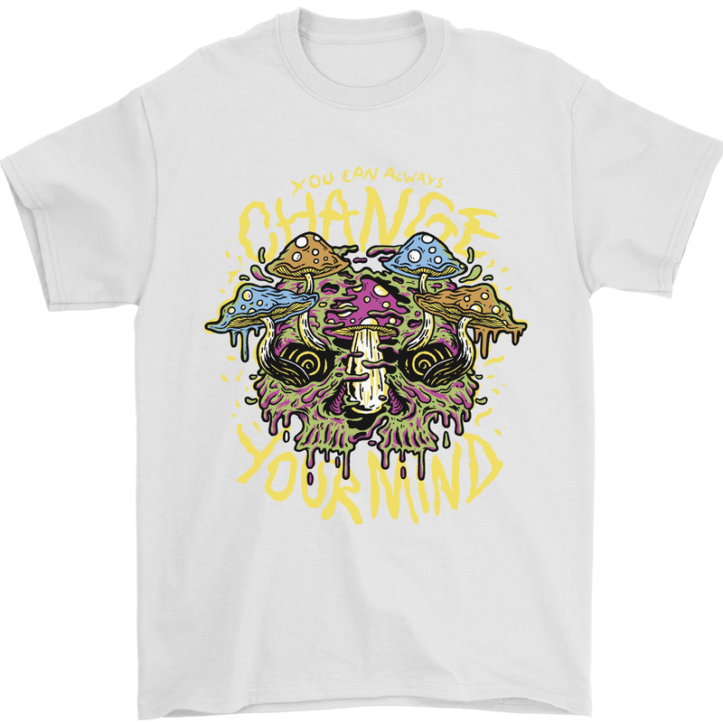 Change Your Mind Magic Mushrooms LSD Mens T-Shirt 100% Cotton White