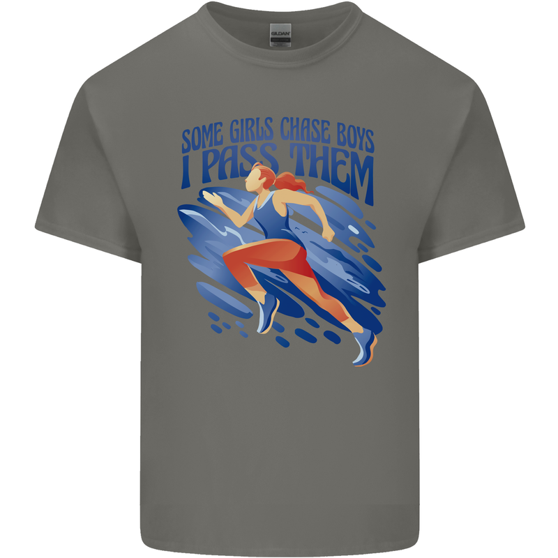 Chase Boys Running Marathon Cross Country Runner Kids T-Shirt Childrens Charcoal